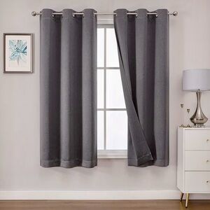 OWENIE Total Blackout Curtains. 2 Panels. 52”x 63”.  Thermal Insulated Gray. New